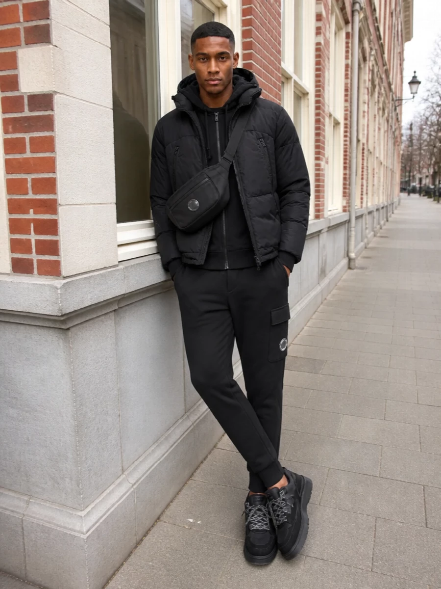 Y3 hoodie cp company joggers black puffer