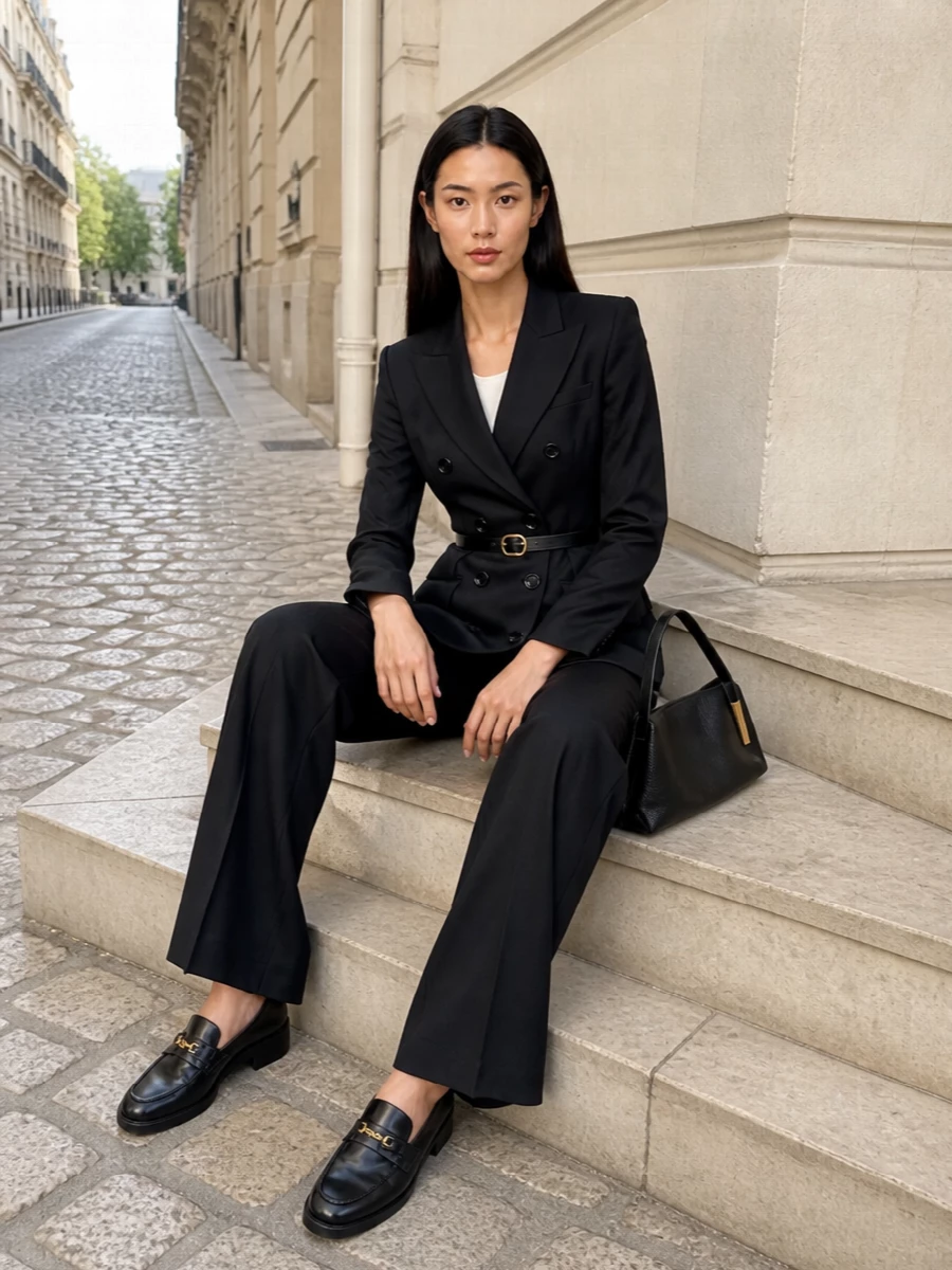 Elisabetta franchi black suit tods loafers