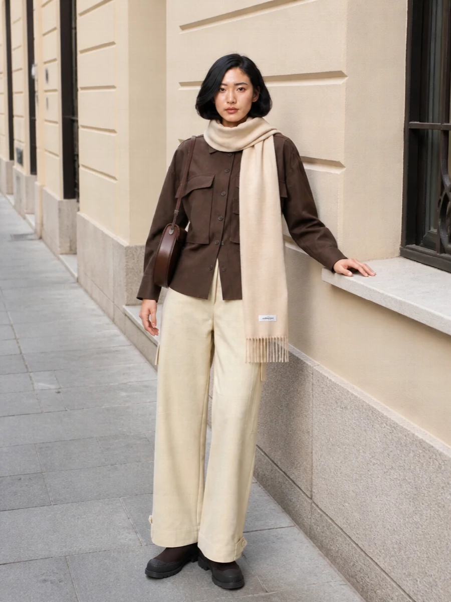 Parosh cargo trousers brown shirt ankle boots