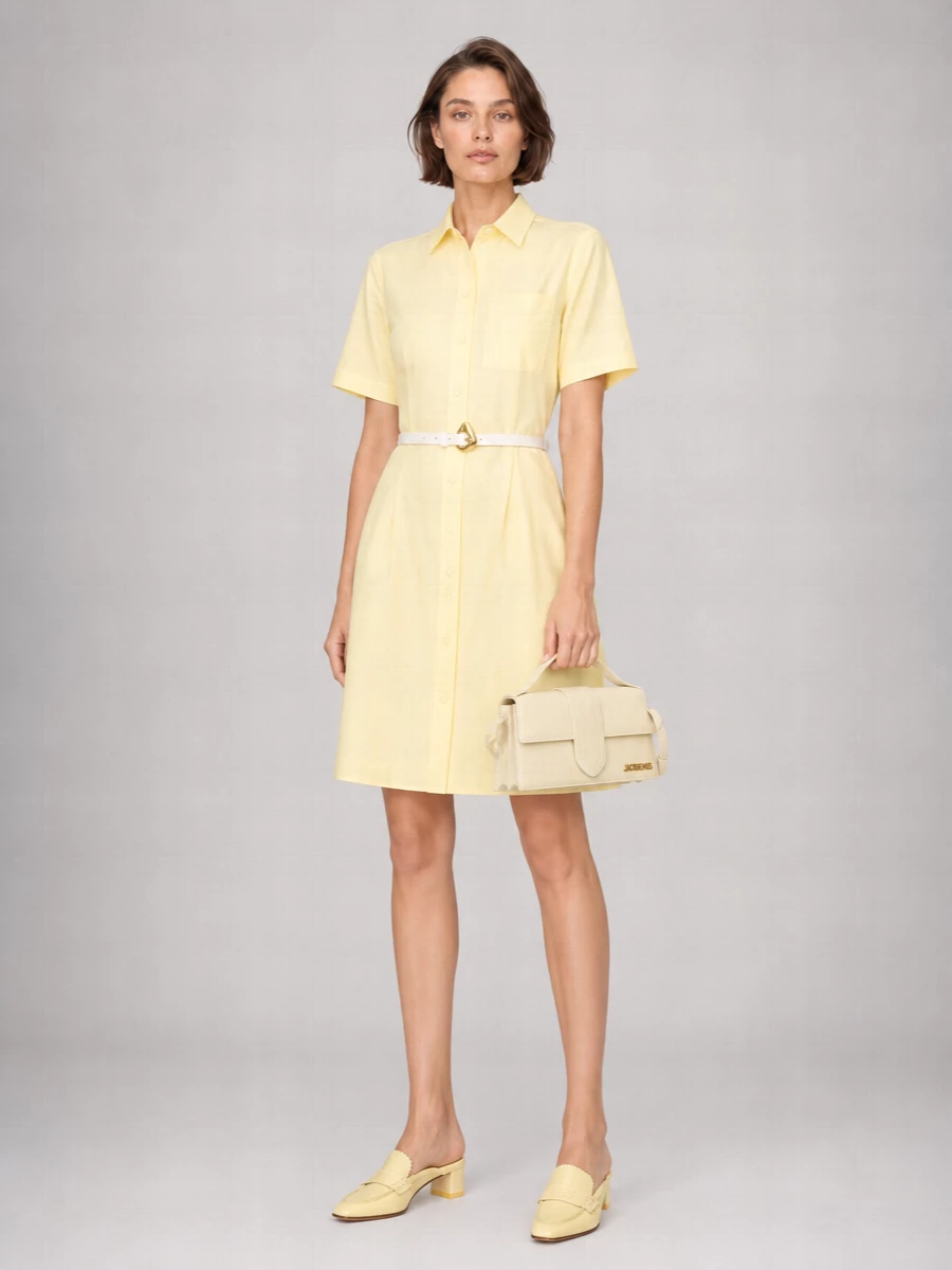 Ami Paris Virgin Wool Shirt Dress