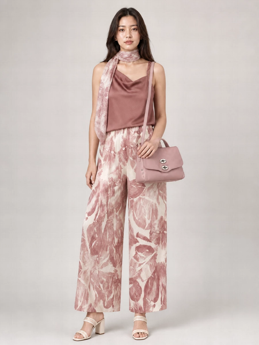 Alysi Silk Wide-Leg Trousers
