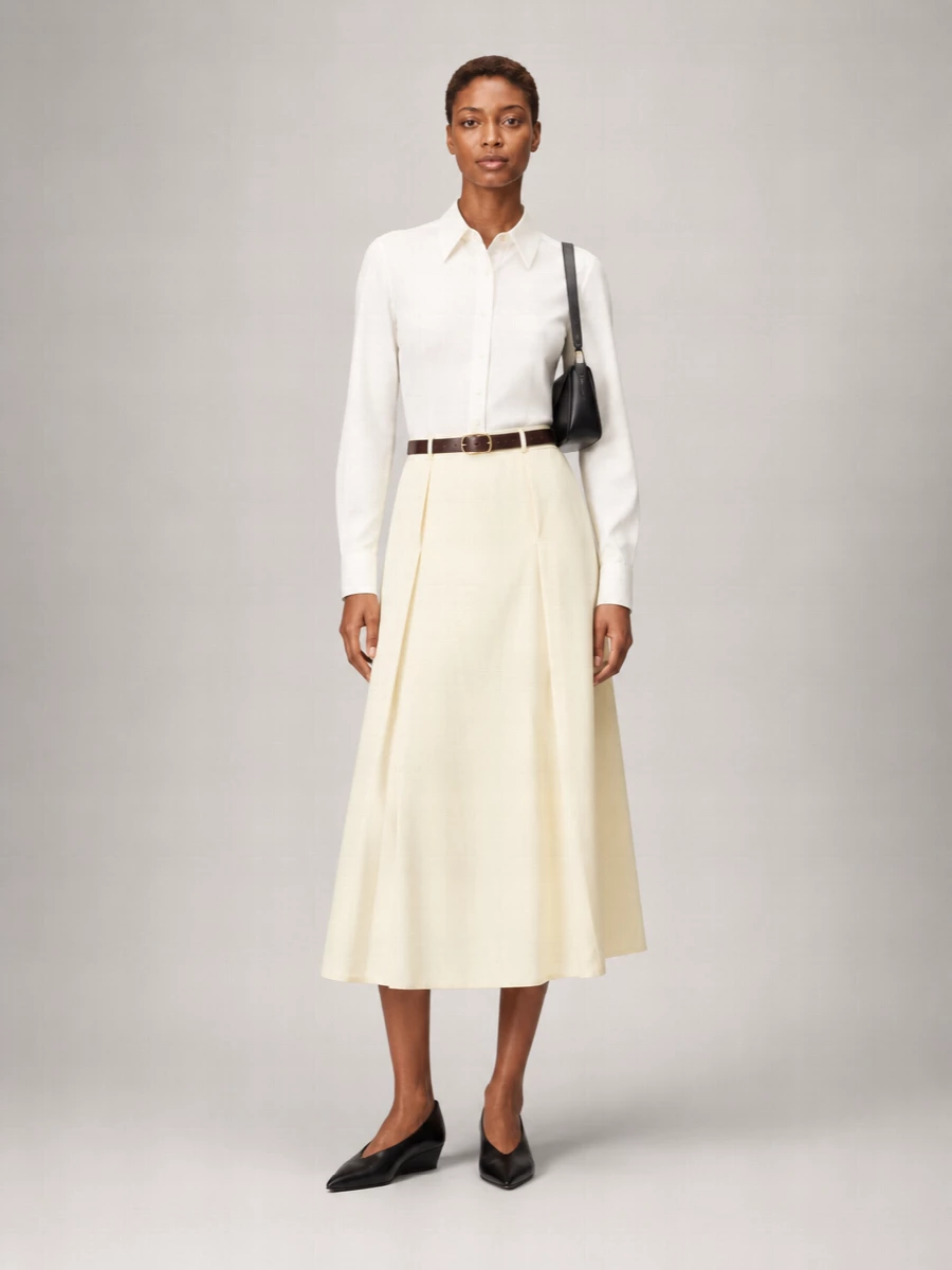 Jil Sander Satin Pleated Skirt