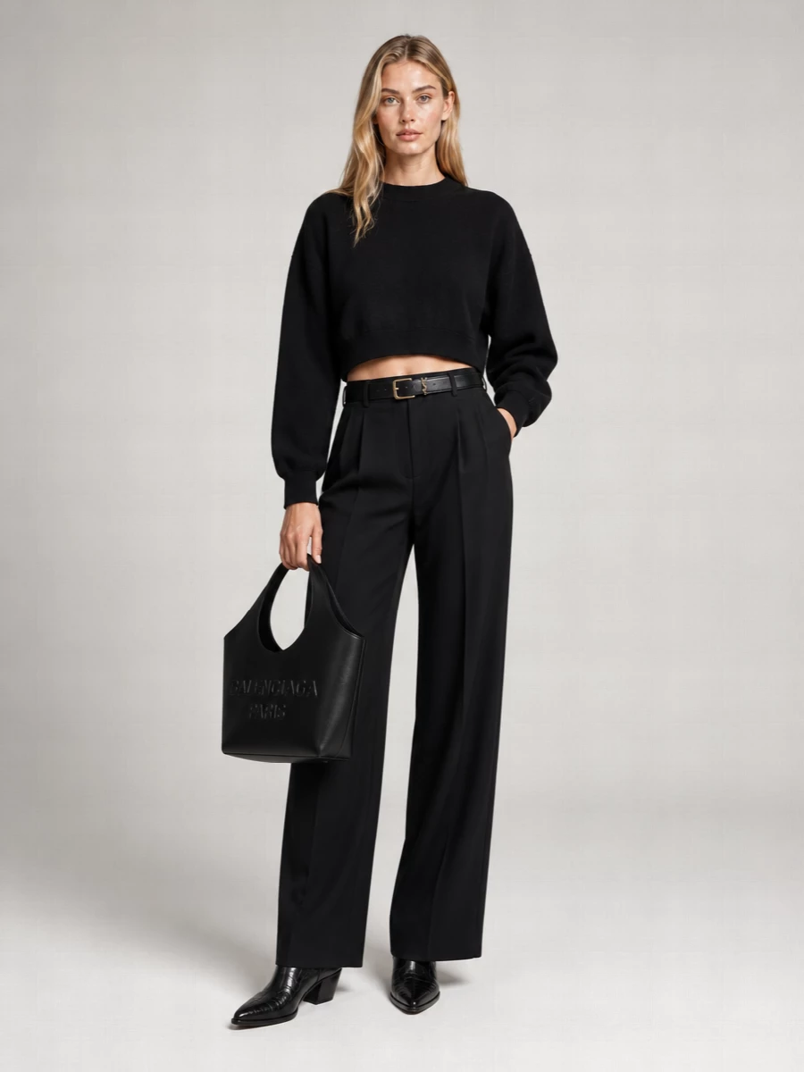 Tom Ford Cashmere Wool Cropped Ribbed-Knit Sweatshirt