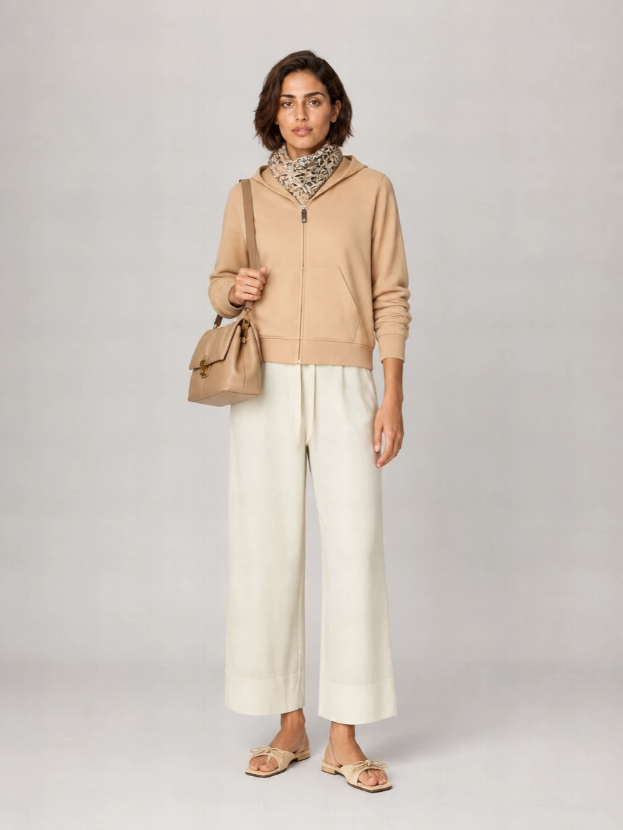 S Max Mara Cotton Blend Zip Up Hoodie