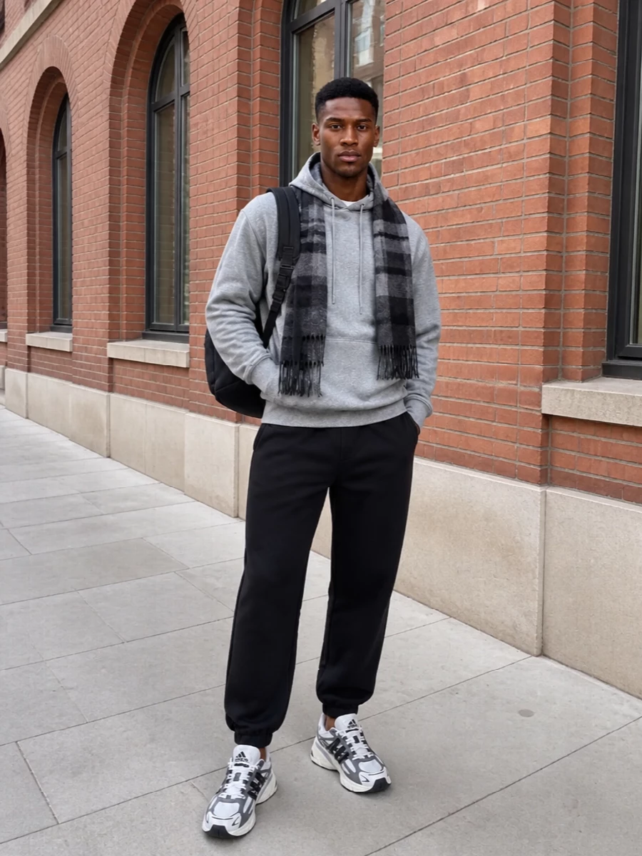 Entire studios grey hoodie black joggers outfit