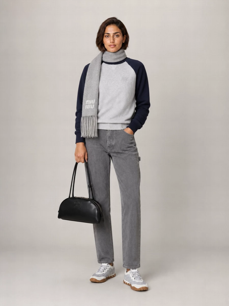 Miu Miu cotton raglan sweatshirt