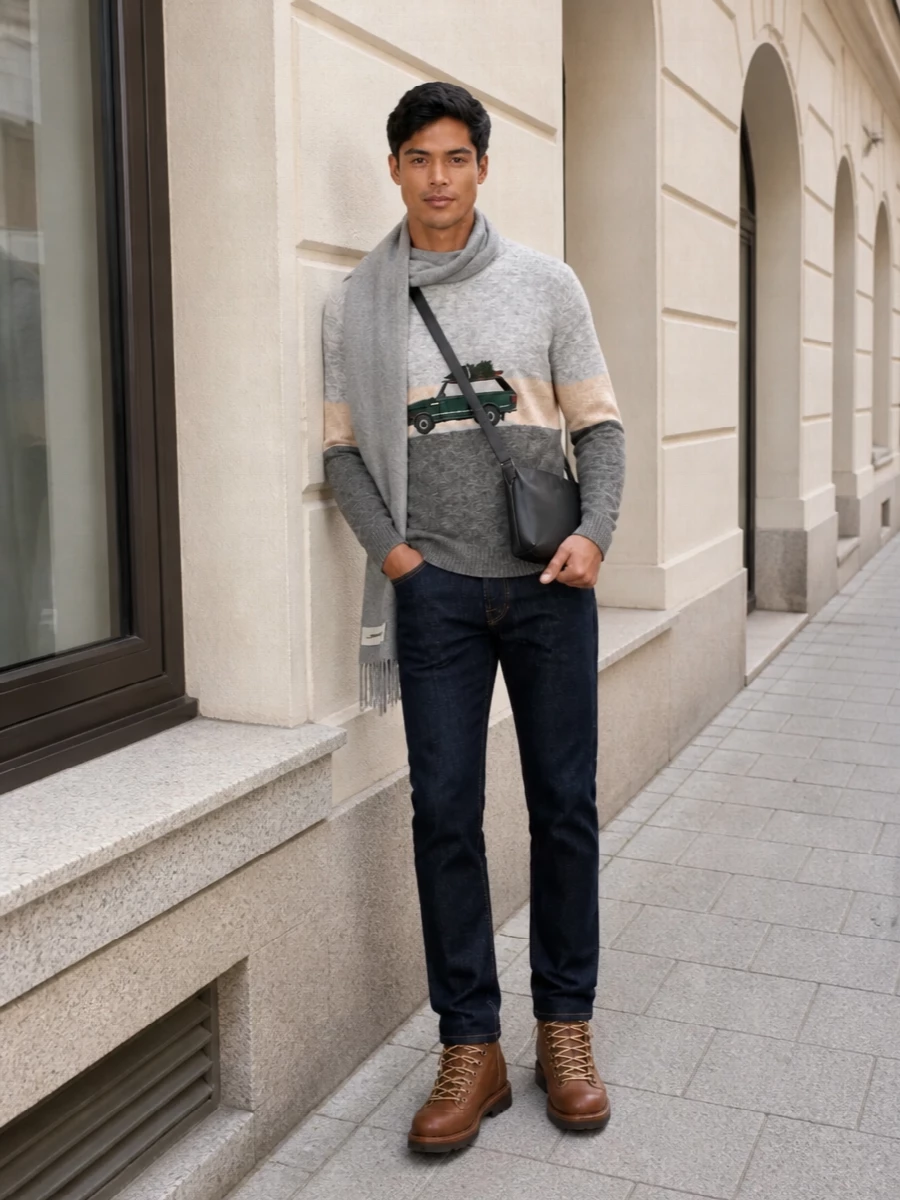 Jacob cohen alpine sweater dark indigo jeans