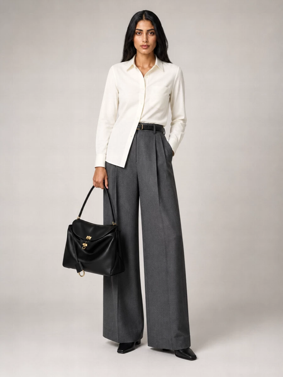 Jacquemus Virgin Wool Wide-Leg Tailored Trousers