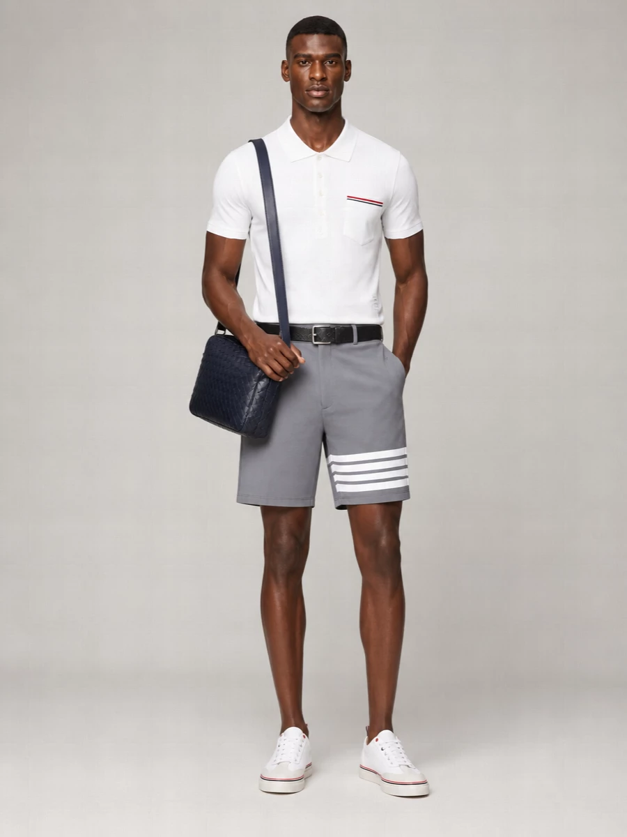 Thom Browne Cotton Piqué Short-Sleeve Polo Shirt