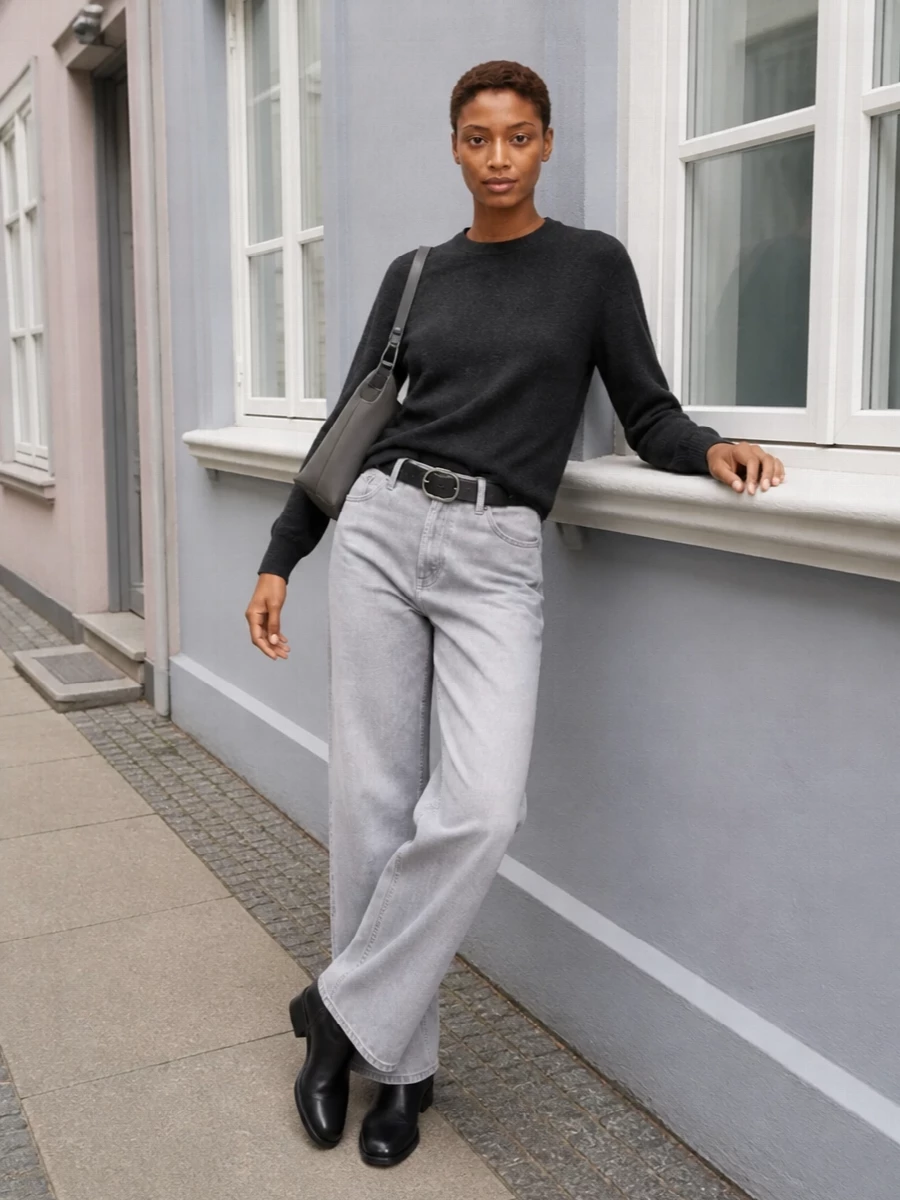 Haikure grey jeans frankie shop knit outfit
