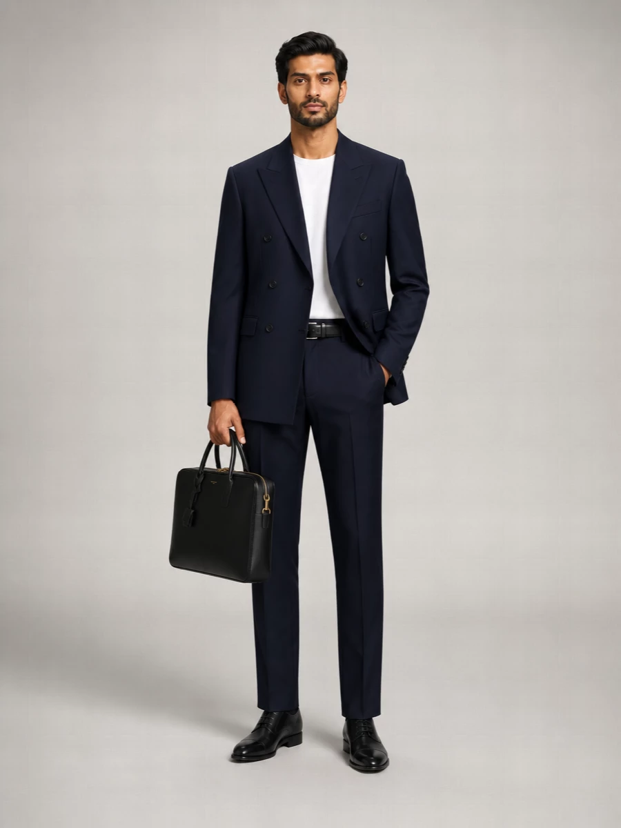 Saint Laurent Wool High-Rise Straight-Leg Trousers