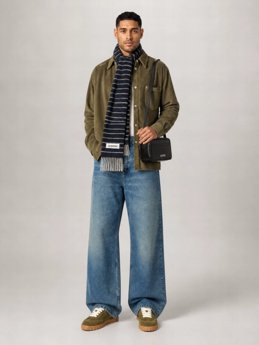 Ami Paris Denim Wide-Leg Jeans