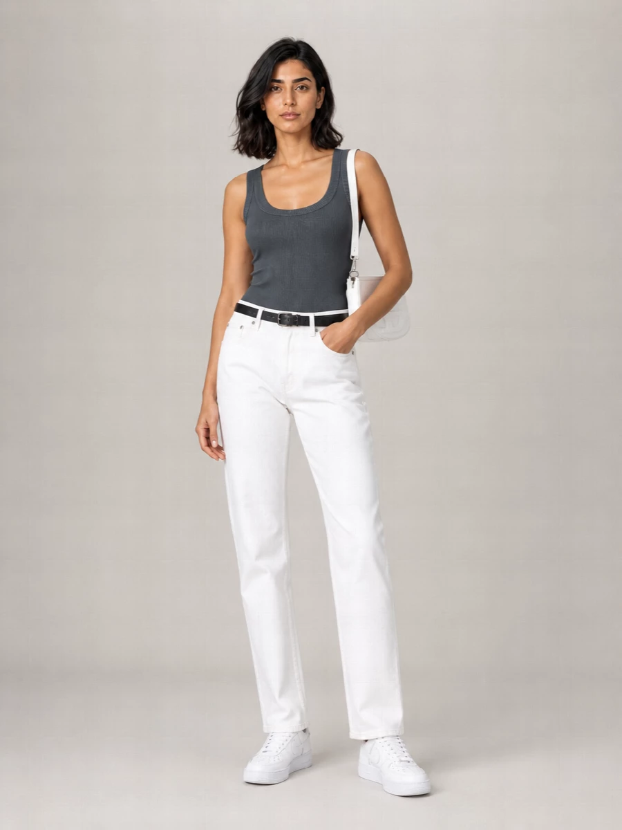 Haikure Cotton High-Rise Straight-Leg Jeans