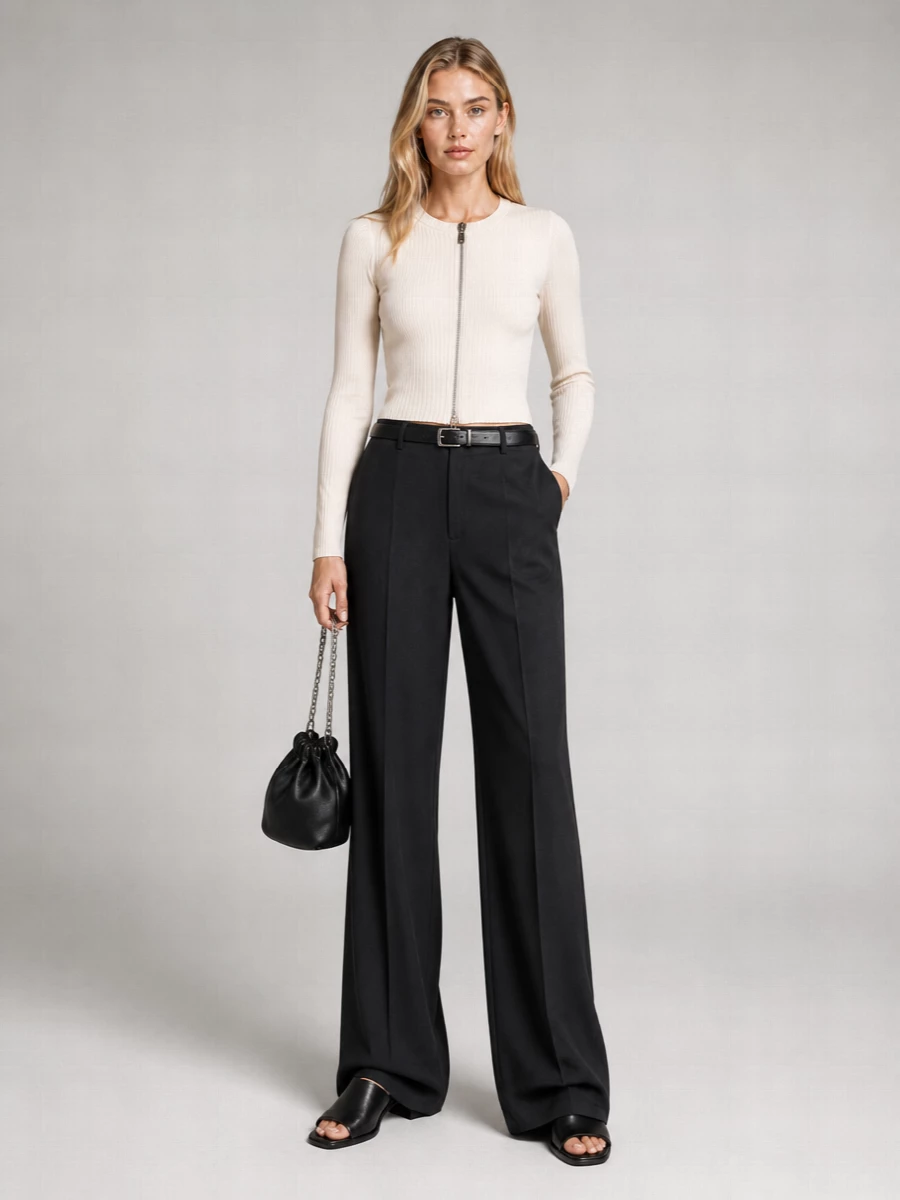 Ann Demeulemeester Silver Zip-Up Knitted Cardigan