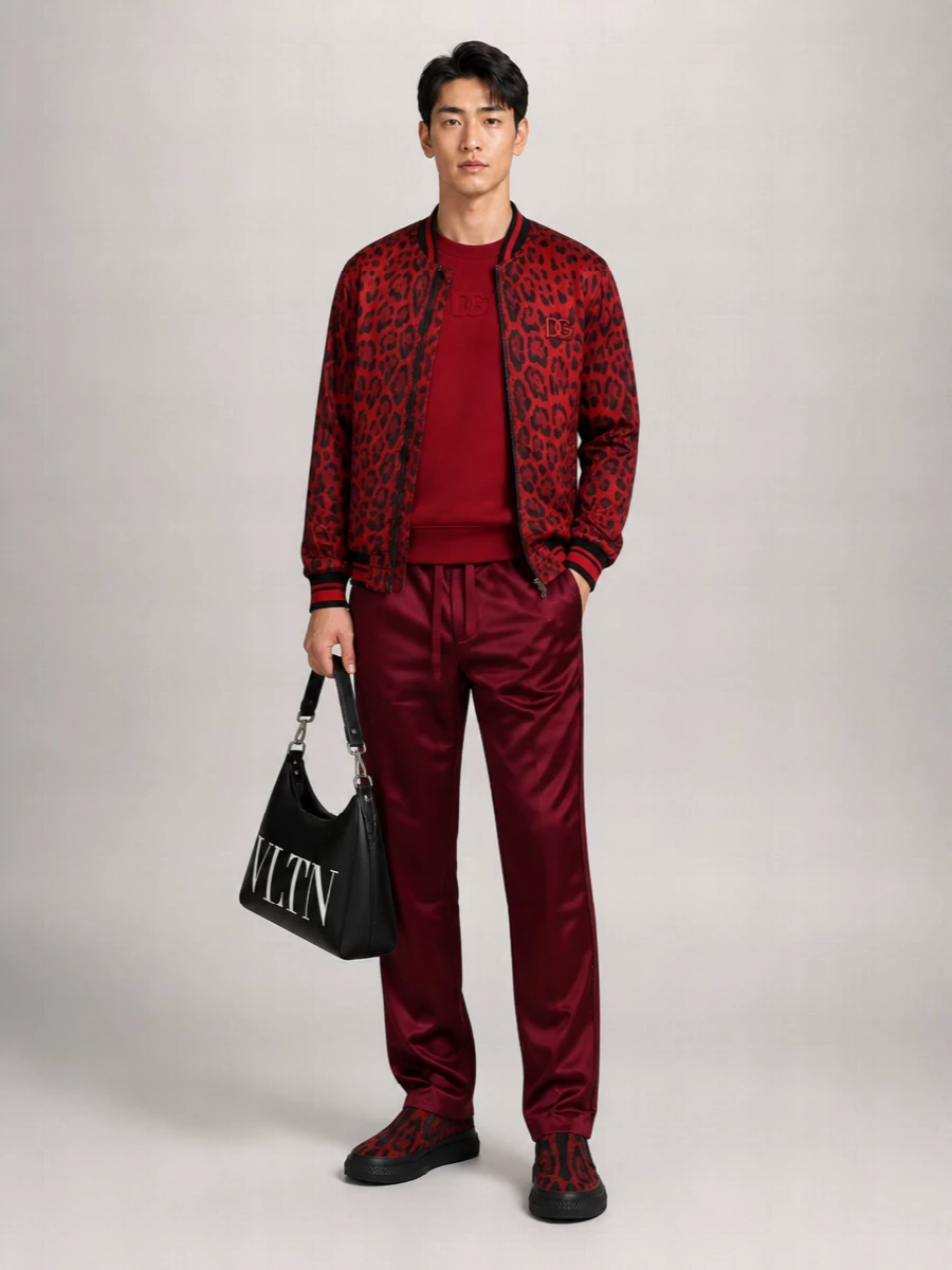 Dolce&Gabbana Leopard-Print Leather Slip-On Sneakers