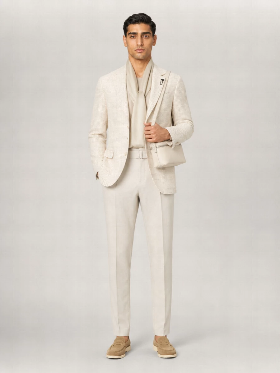 Lardini Single-Breasted Linen Blend Blazer
