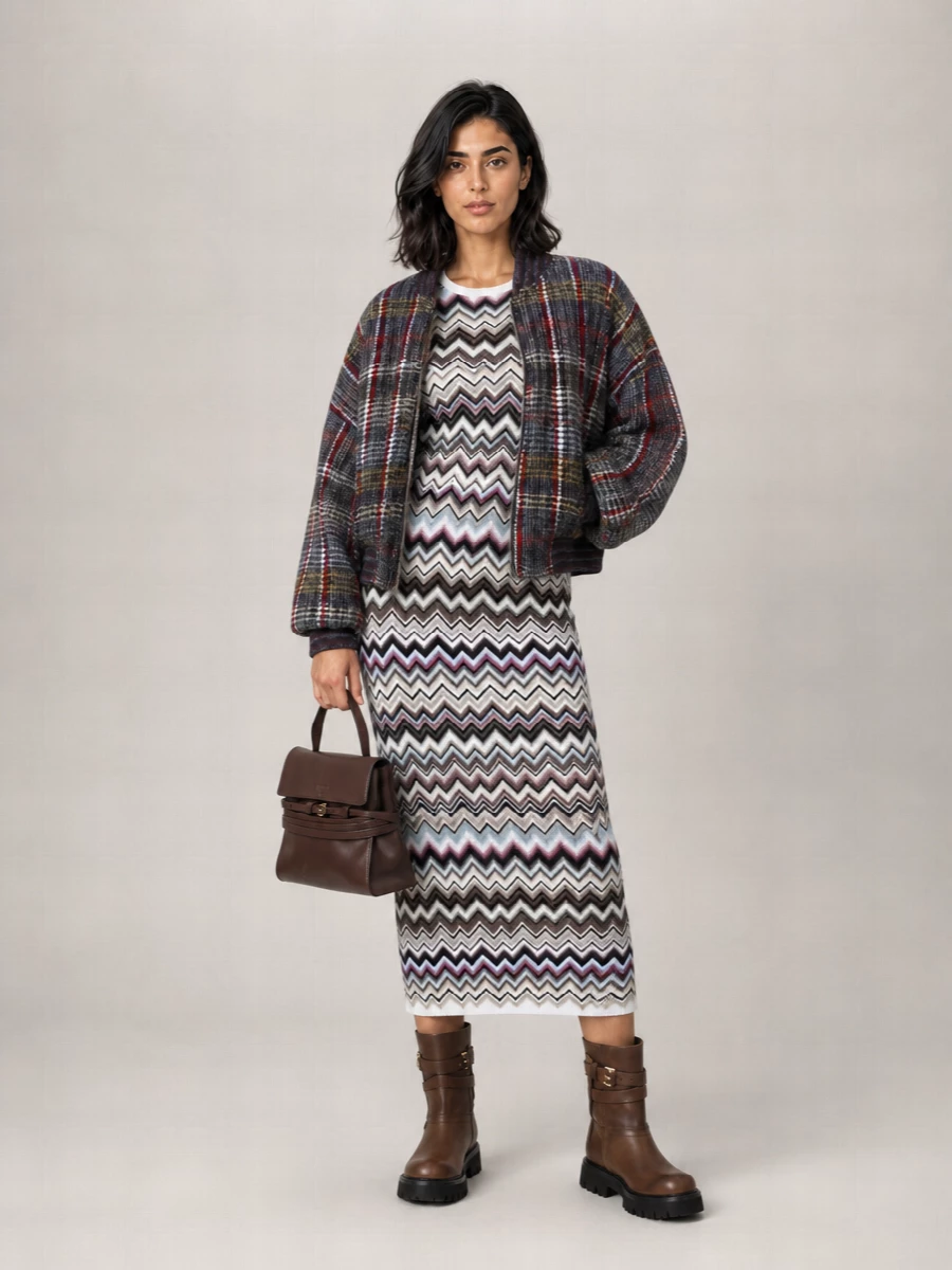 Missoni checked wool bomber jacket