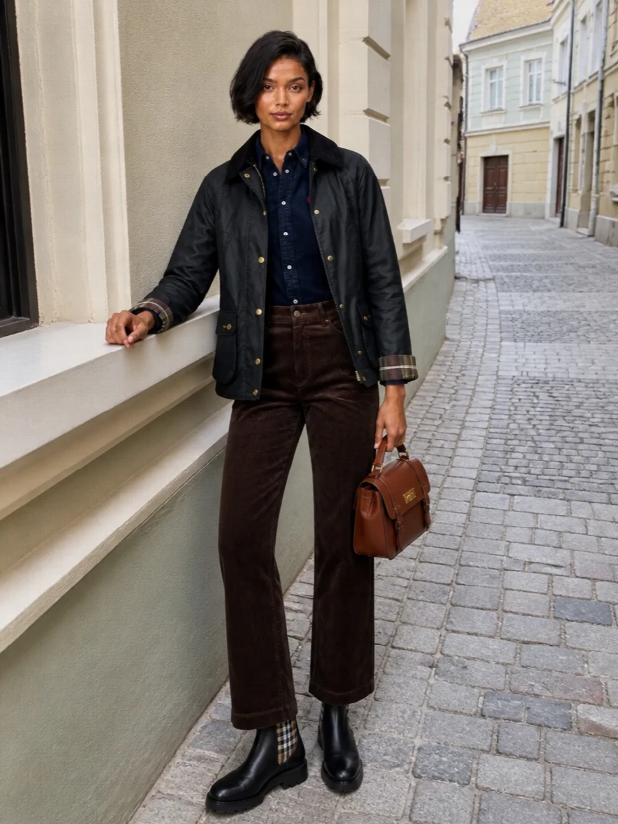 Barbour jacket corduroy trousers chelsea boots