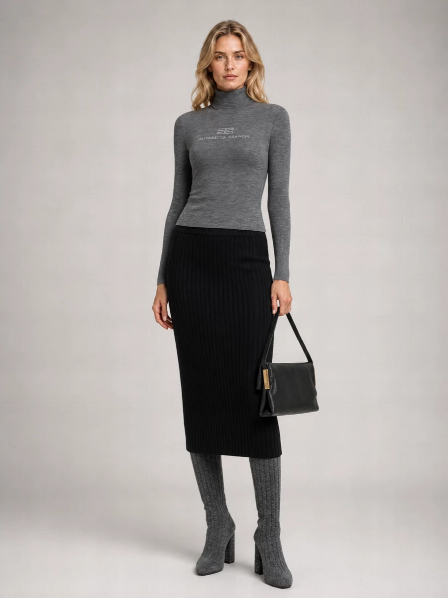 Elisabetta Franchi Wool Turtleneck Sweater