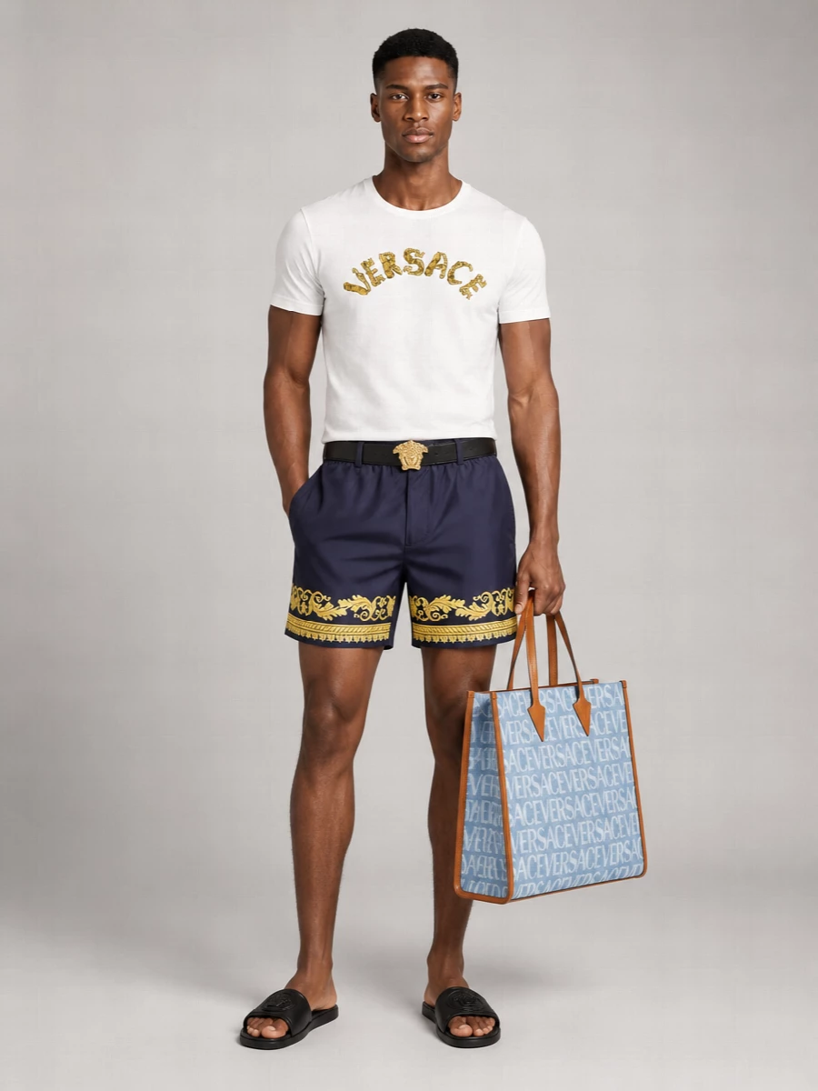 Versace Denim Tote Bag