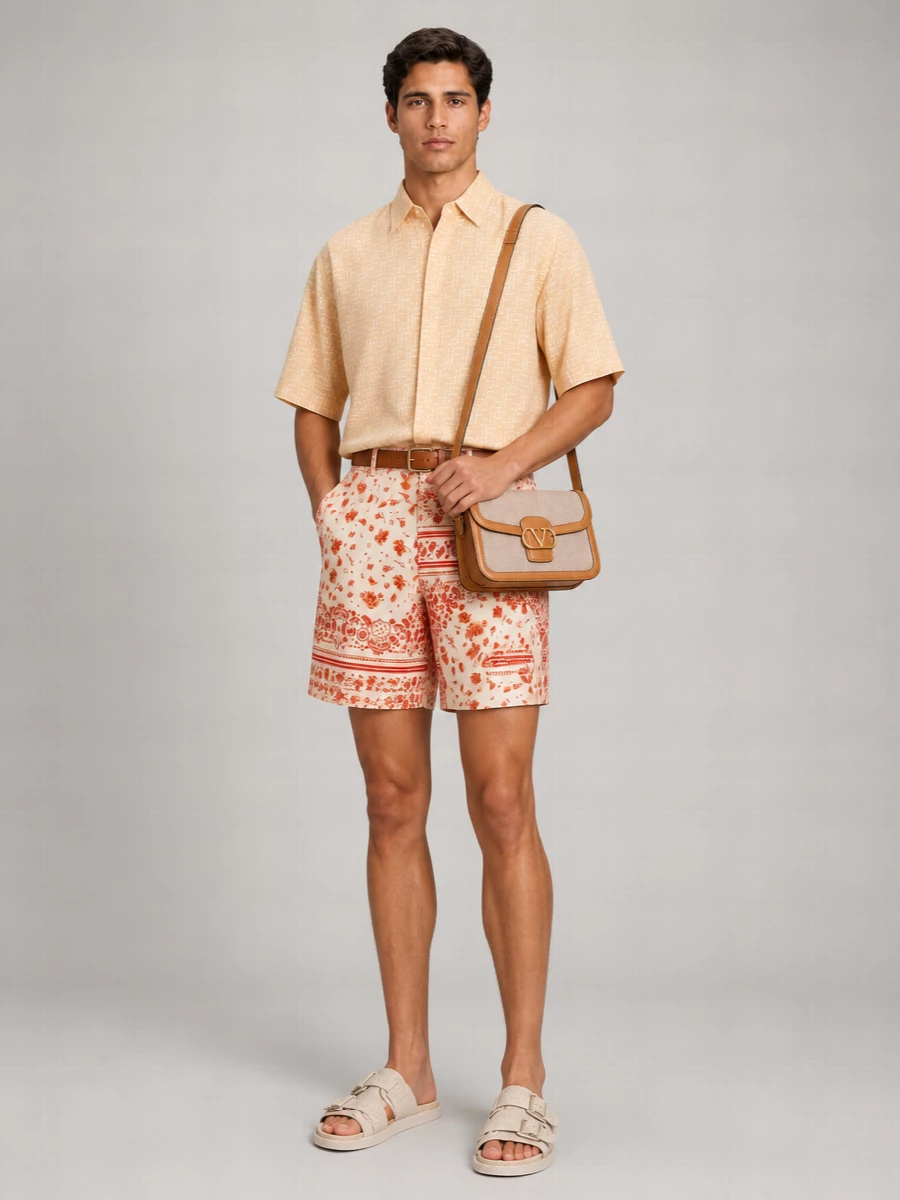 Fendi Printed Silk Bermuda Shorts