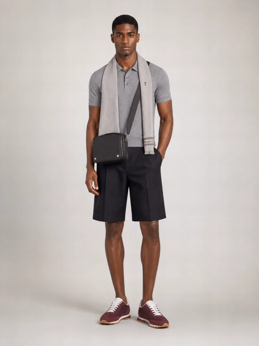 Ami Paris Wool Short-Sleeve Polo Shirt