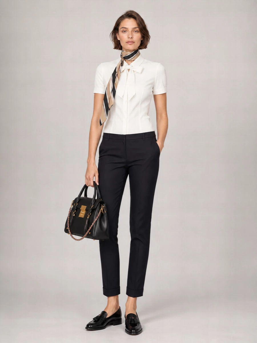 Thom Browne Poplin Shirt With Short Sleeves And Bow