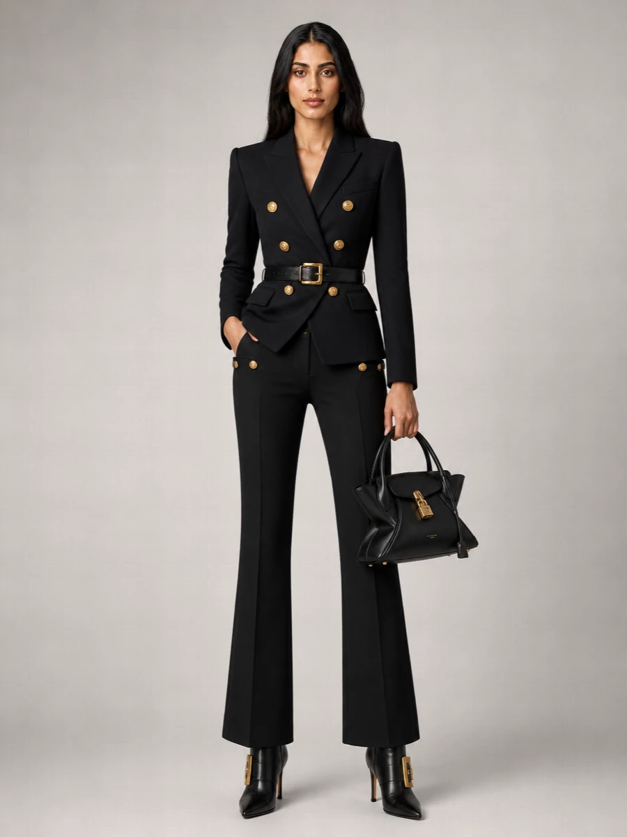 Balmain Calf Leather Anthem Knee Boots