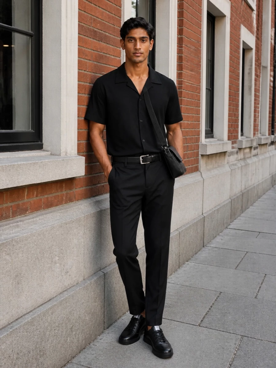 Givenchy black shirt tailored trousers sneakers
