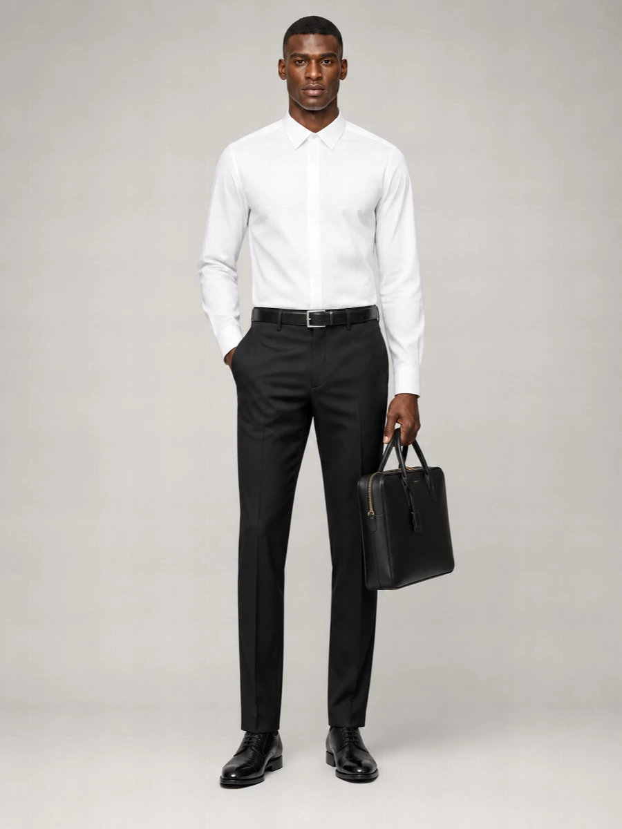 Saint Laurent Wool Straight-Leg Tailored Trousers