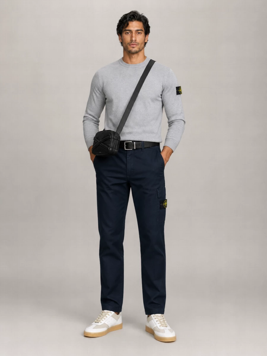 Stone Island Straight-Leg Cotton Trousers