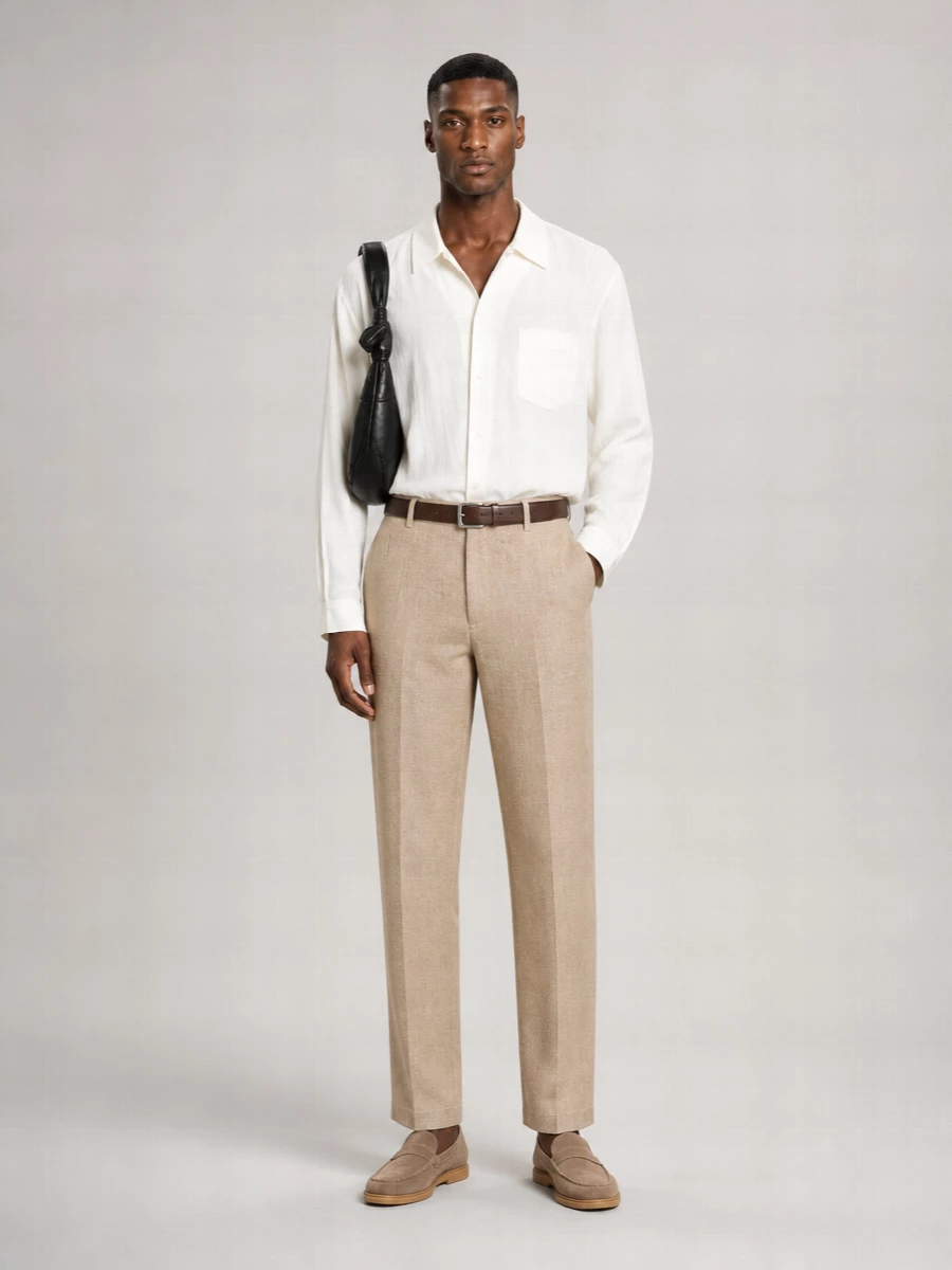 Séfr Linen Regular-Fit Straight-Leg Trousers