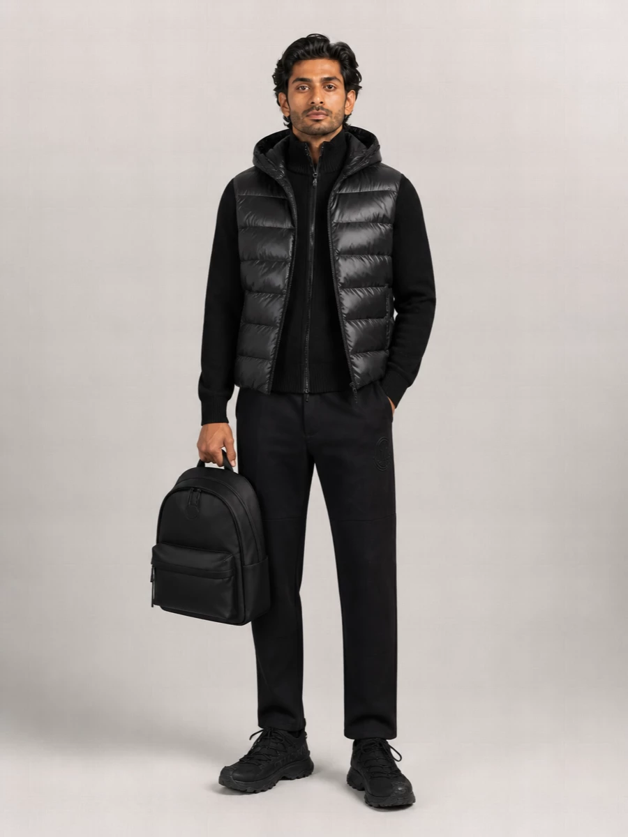 Moncler Wool Quilted Hooded Padded Cardigan