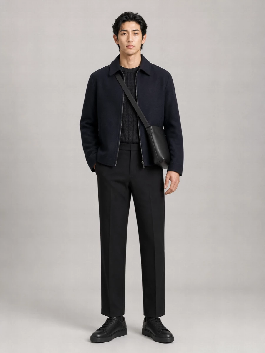 Comme Des Garçons Homme Wool Reversible Padded Caban Jacket