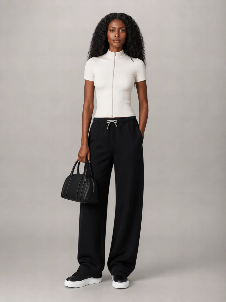 Alexander Wang Cotton Mid-Rise Straight-Leg Track Pants