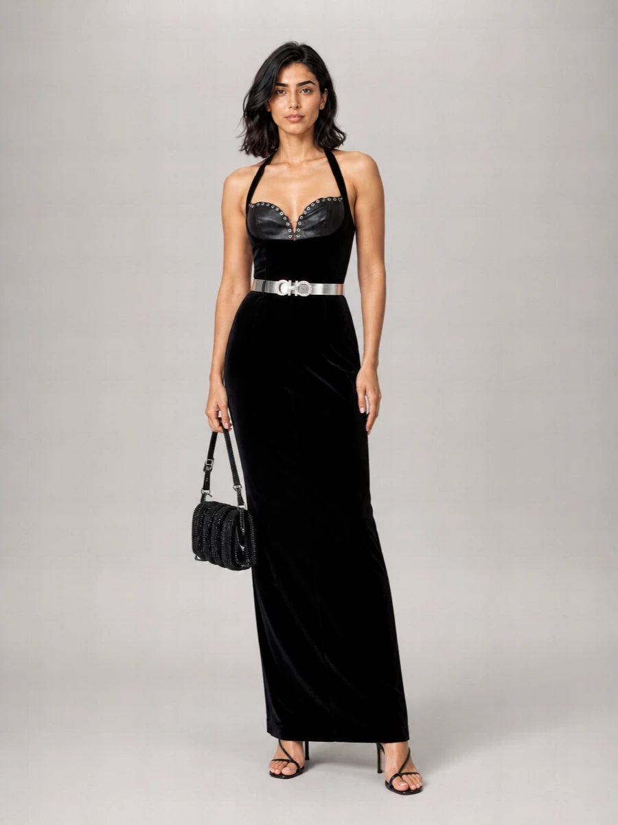 Ludovic De Saint Sernin Strappy V-Neck Maxi Dress