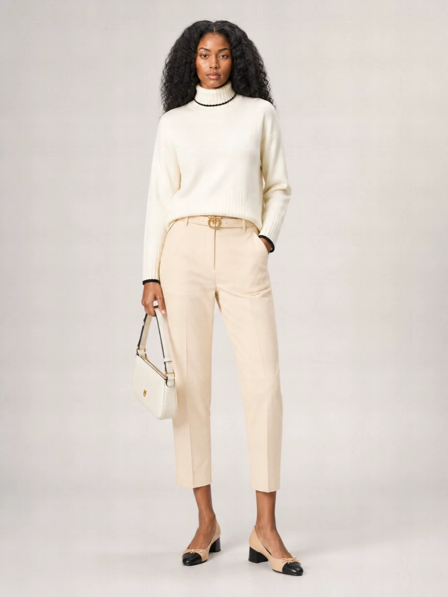 Pinko Turtleneck Knitwear Contrast Trim