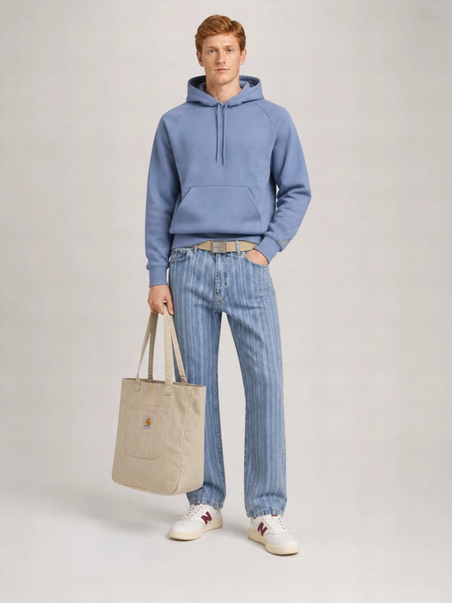 Carhartt Wip Denim Striped Mid-Rise Tapered Jeans