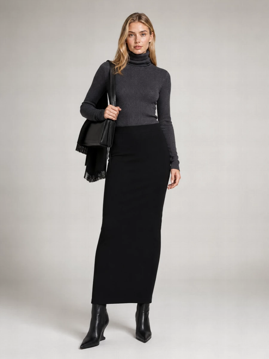 Rick Owens Ribbed Wool Turtleneck Sweater