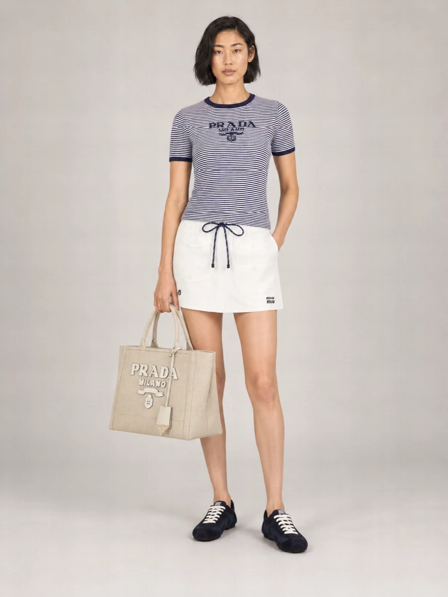 Prada Suede And Mesh Low-Top Sneakers