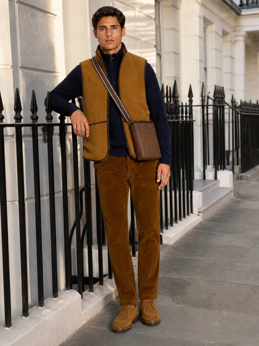 Barbour gilet corduroy trousers paraboot shoes