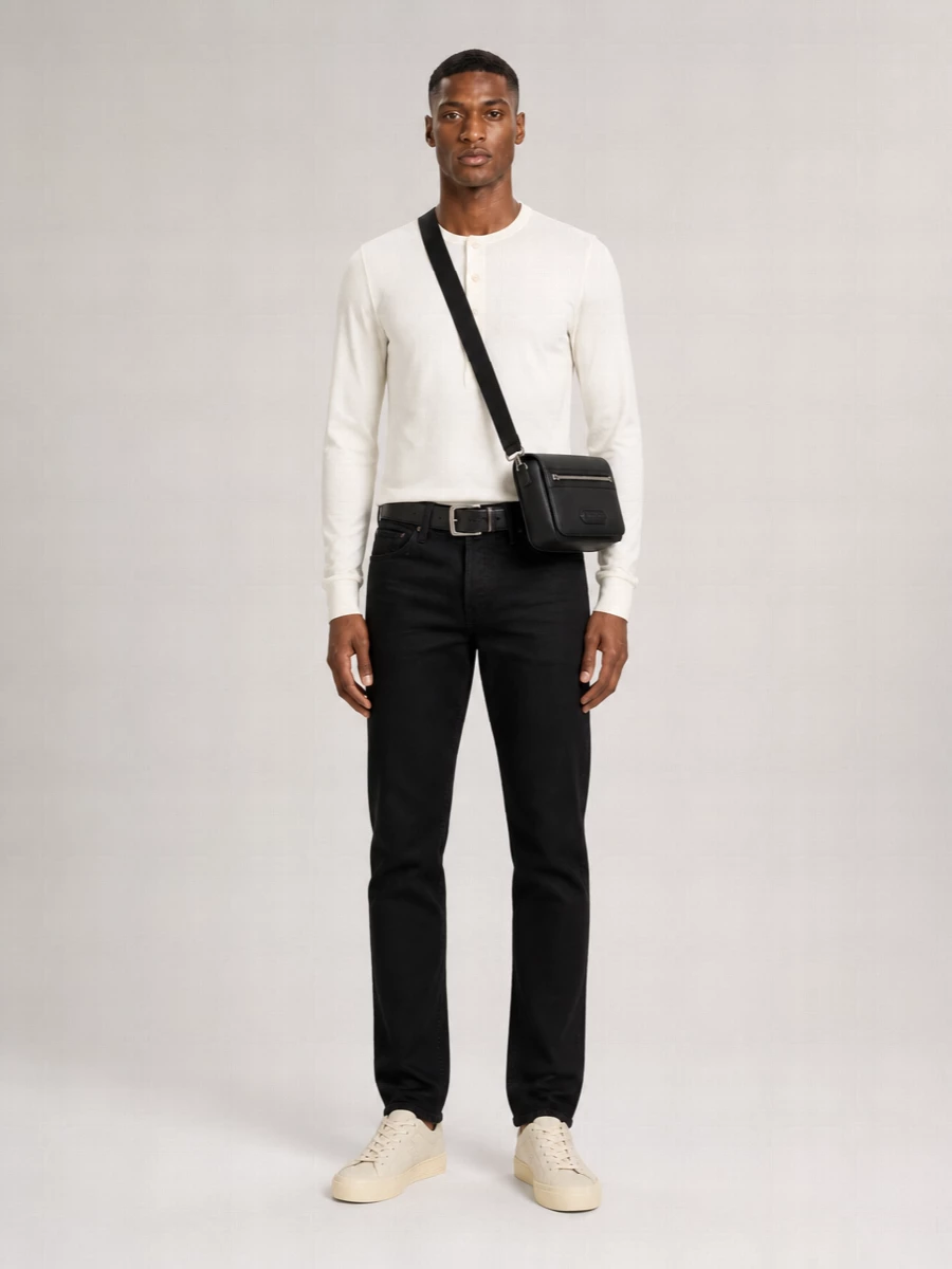 Tom Ford Ribbed Henley Cotton T-Shirt
