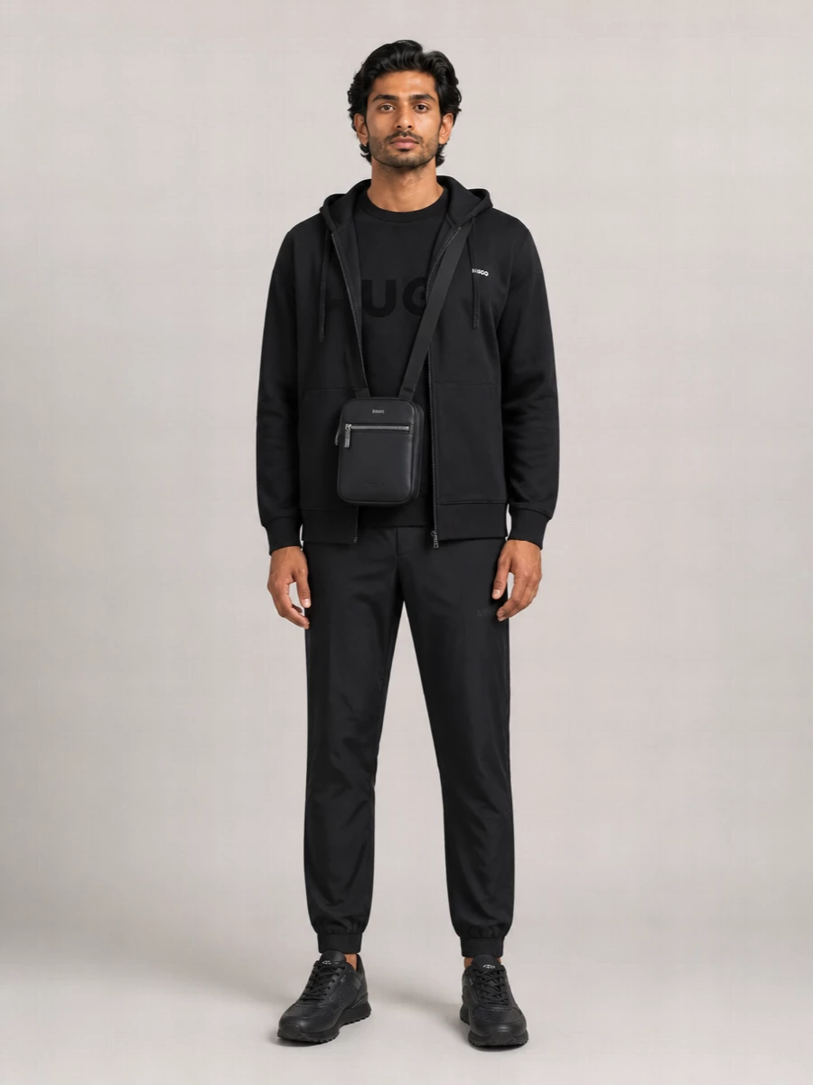 Hugo Cotton Logo Hooded Jacket
