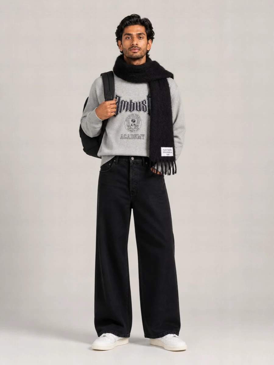 Ambush Cotton Oversized Logo-Print Crew-Neck Sweatshirt