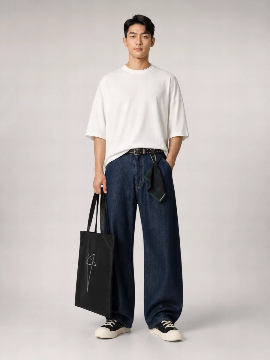 Rick Owens Drkshdw Denim High-Top Sneakers