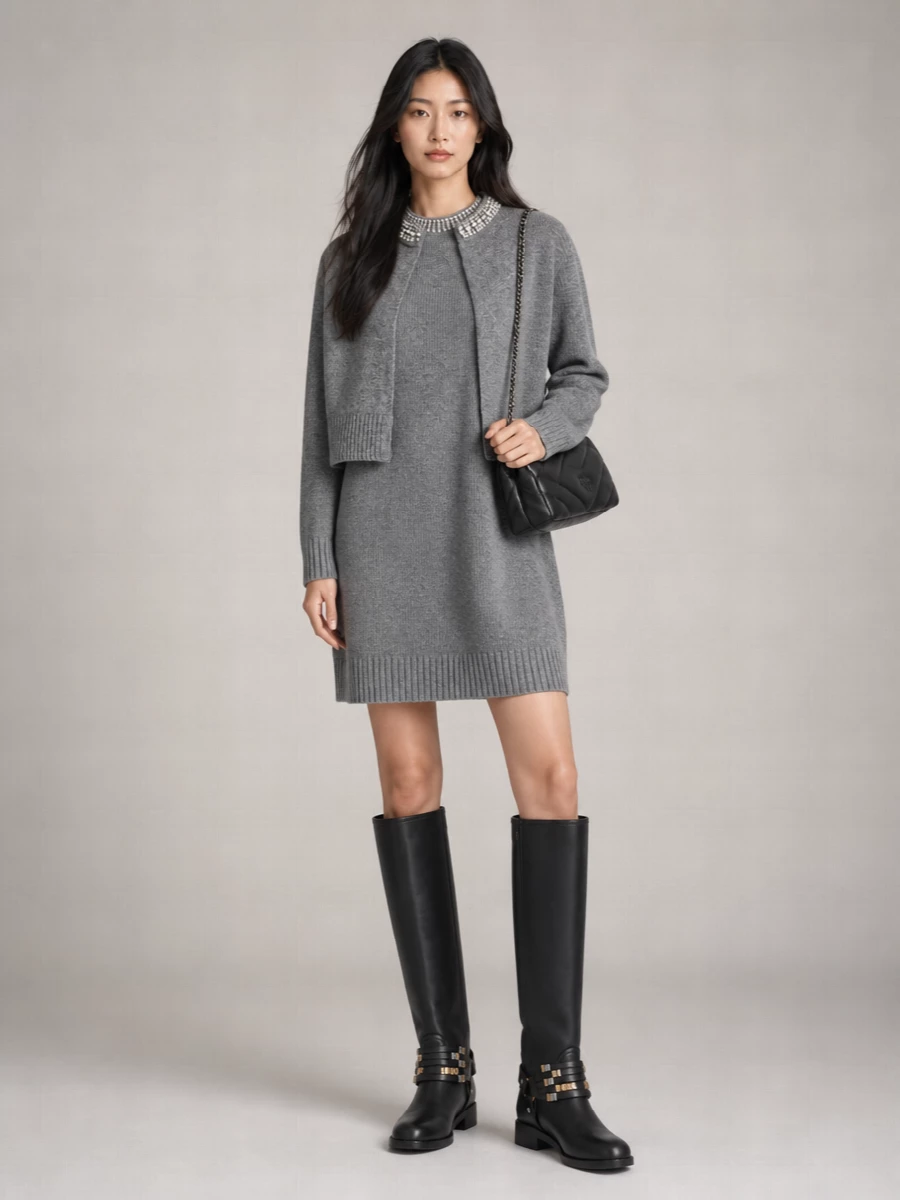 Pinko Cashmere-Blend Slim-Fit Embellished-Collar Cardigan