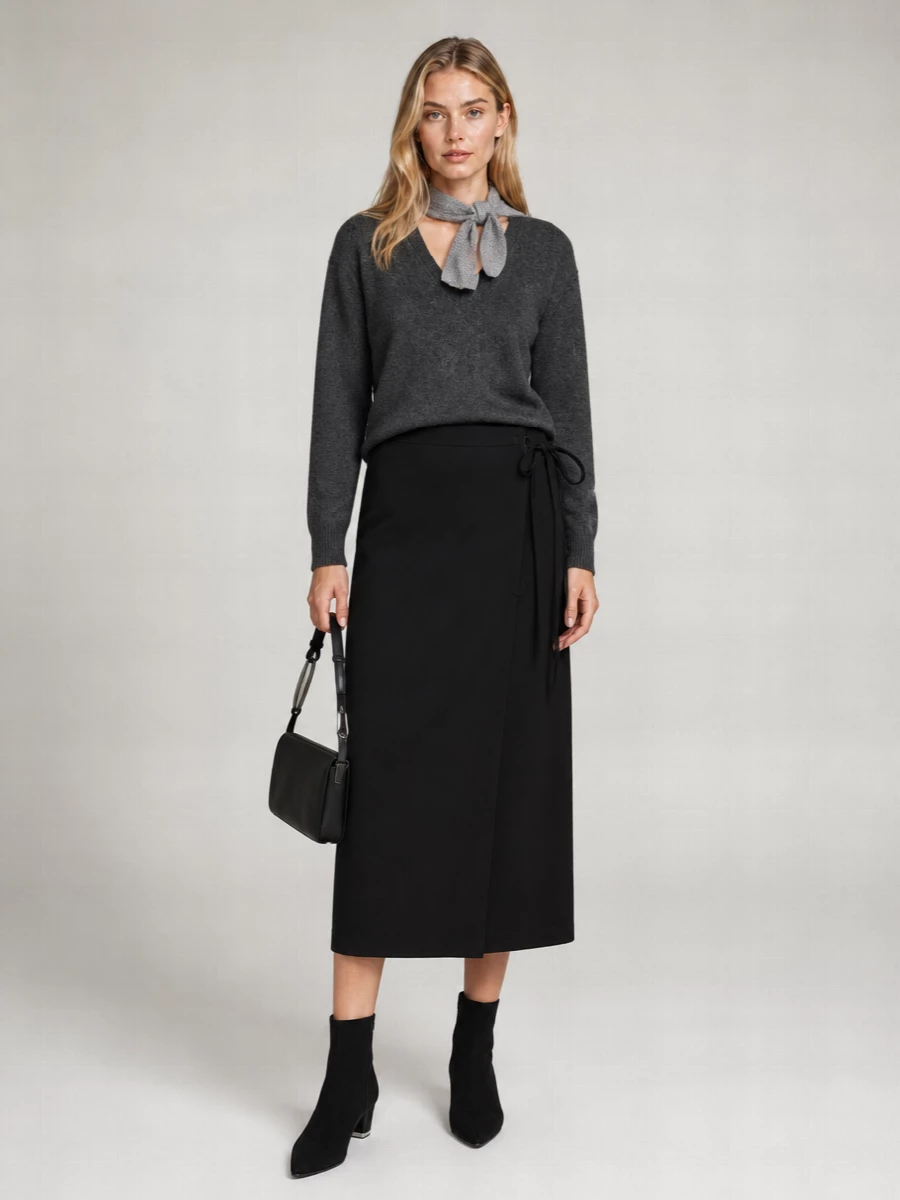 Dunst Wool Cashmere Ribbed V-Neck Jumper