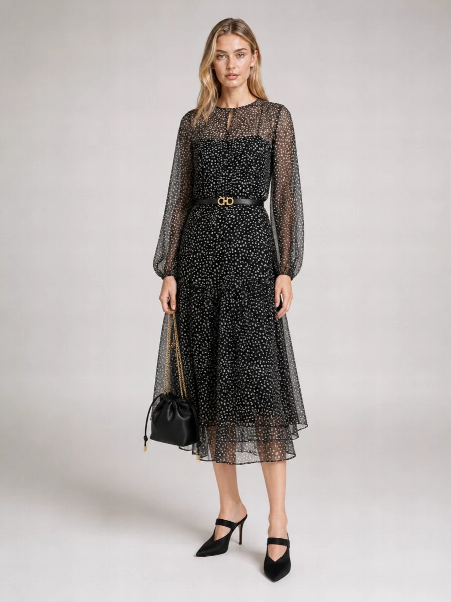 Max Mara Printed Silk Midi Dress