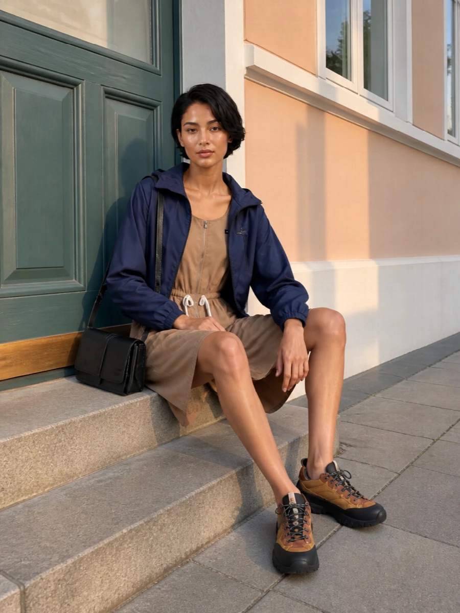 Miu miu technical jacket dress sneakers