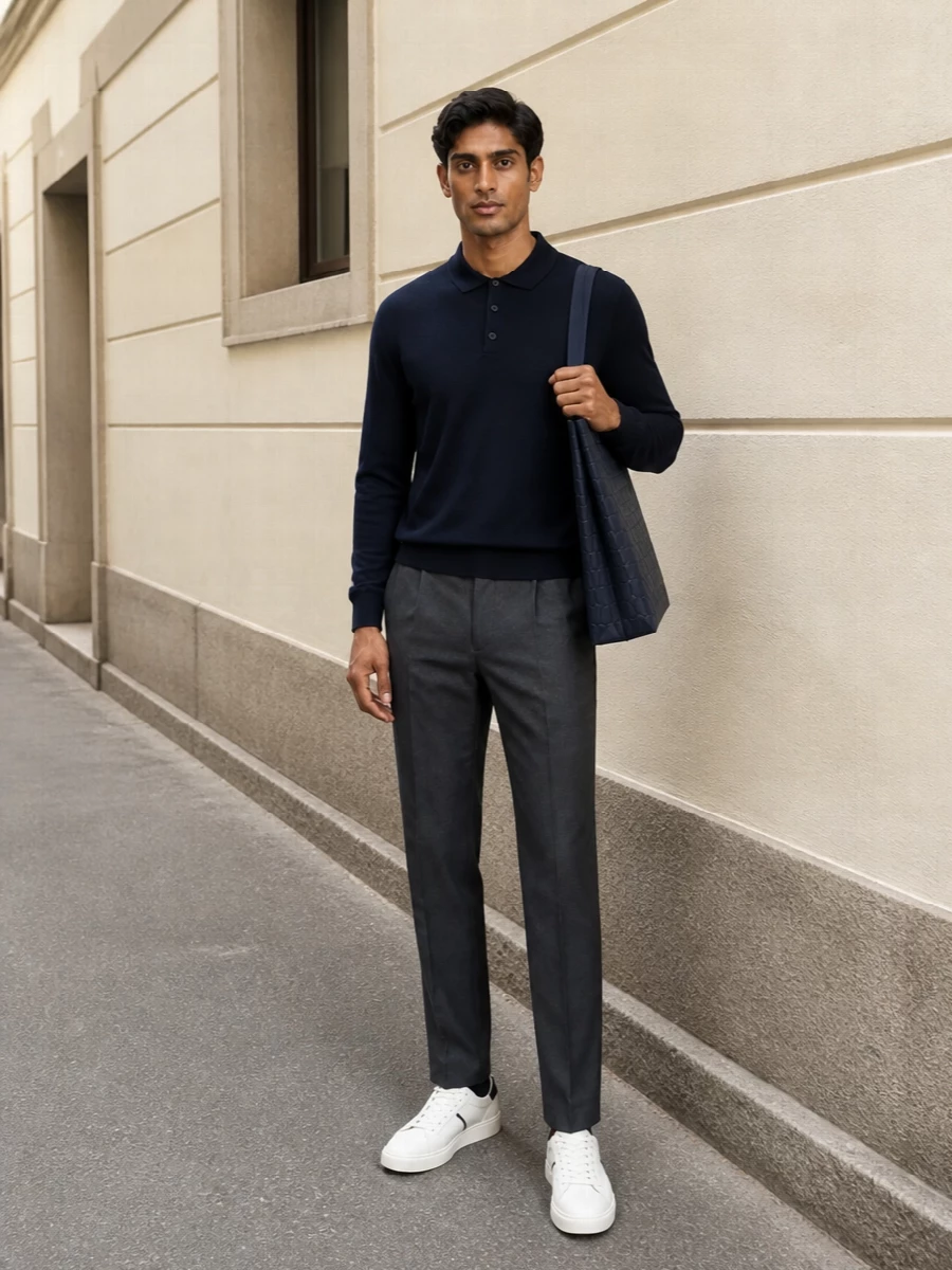 Vince navy polo valentino trouser hogan sneakers